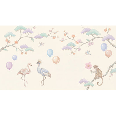Papier peint aquarelle fantaisiste pastel