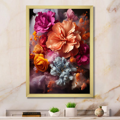 Collage de fleurs vibrantes de dahlia sur toile