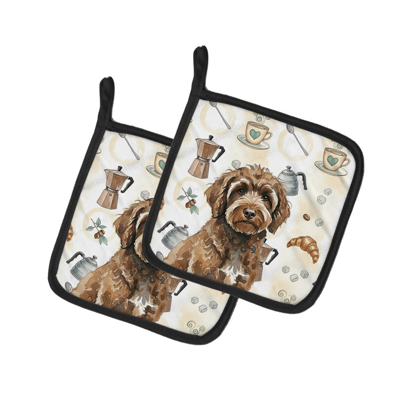 Paire de porte-cafetières Brown Water Dog