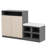 Entryway Bench Cabinet With Cushion And Adjustable Shelves, Shoe Bench Storage Console Table With Wavy Slatted Door And Hooks-16366710