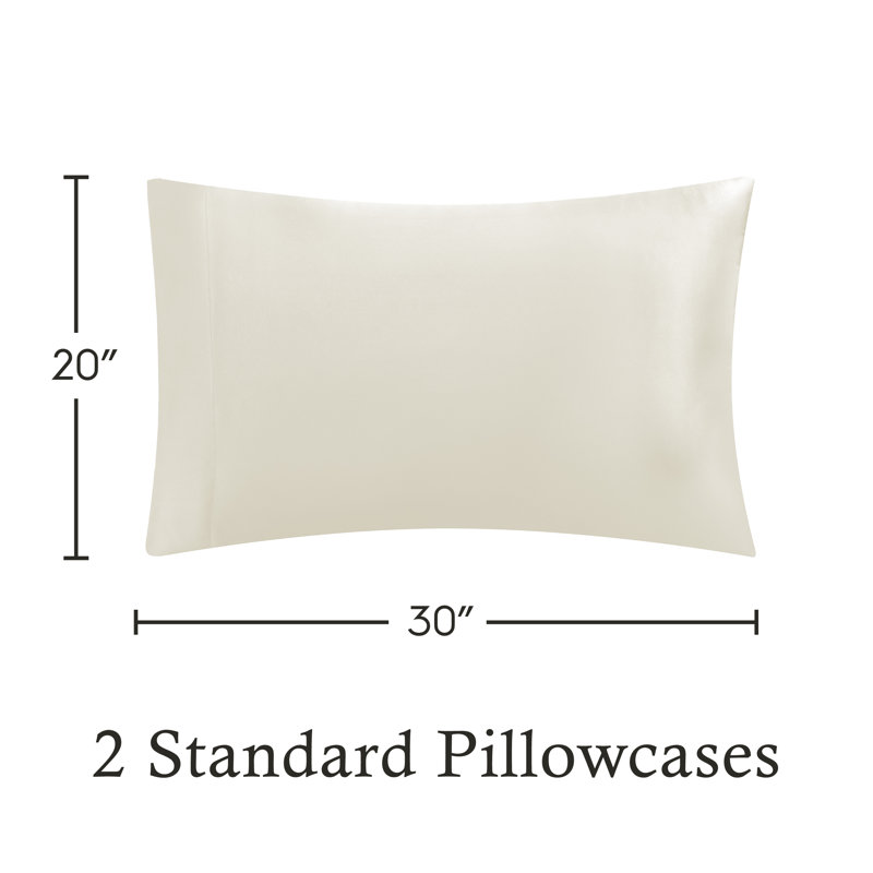 Ivory Satin Microfiber Queen Sheet Set