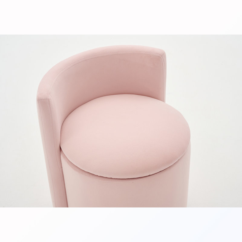 Chaise d'appoint rembourrée pivotante avec dossier incurvé, Pink Velvet