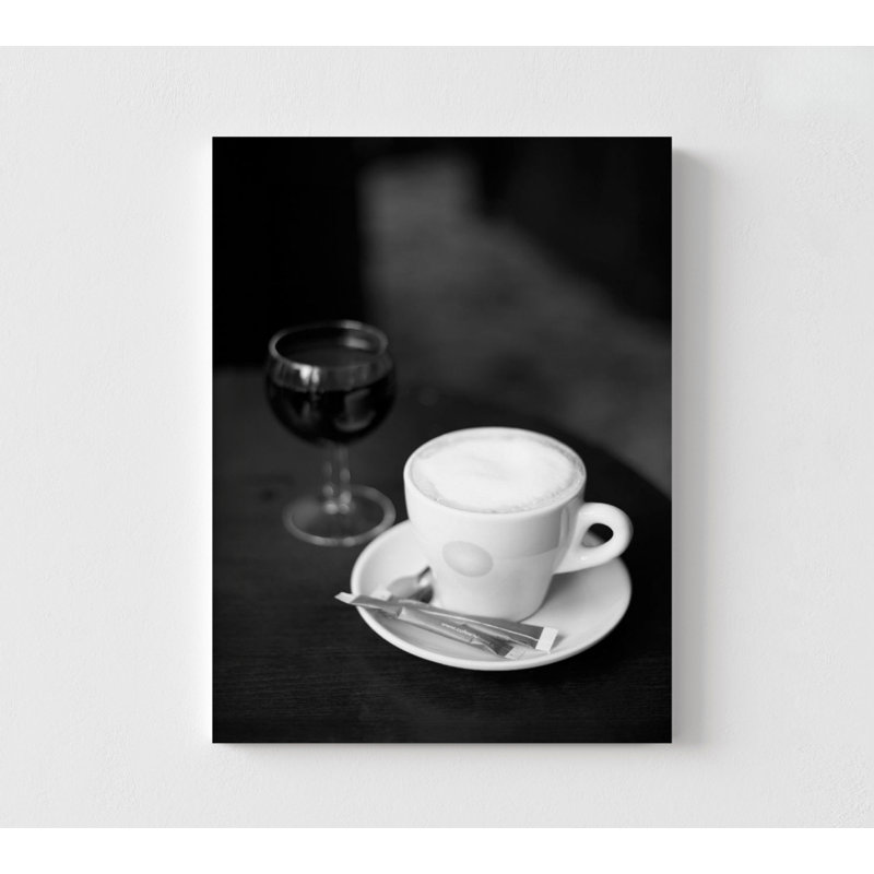 «Paris Cafe», décor de photographie de tasse de café noir et blanc, édifice de bureau, cafétéria, impression sur affiche