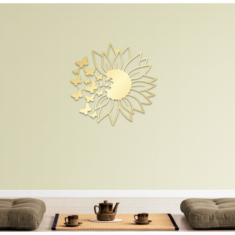 Décoration murale en métal fleur et papillons pour salon, nouvelle maison et bureau, cadeau de pendaison de crémaillère