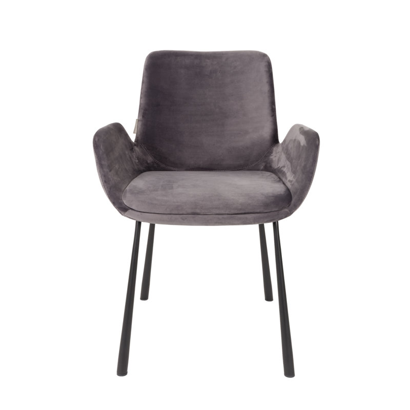 Britt Armchair, Dark Gray Velvet