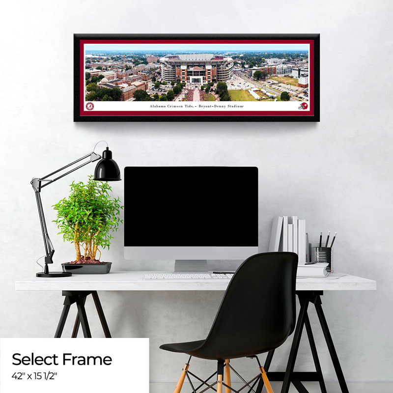 Alabama Football Stadium, impression panoramique, H 15,5 po x l 42 po x P 1,38 po, Cadre noir