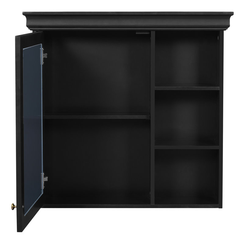 Armoire à pharmacie murale de style moderne 30,84 po x 27,95 po pour salle de bain, avec 3 tablettes réglables et un miroir de salle de bain au fini exquis, performance durable