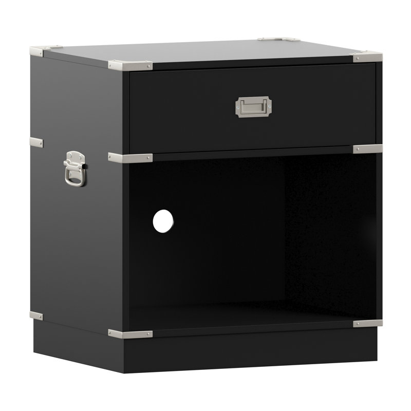Table de chevet 1 tiroir Holgate, Noir vulcain