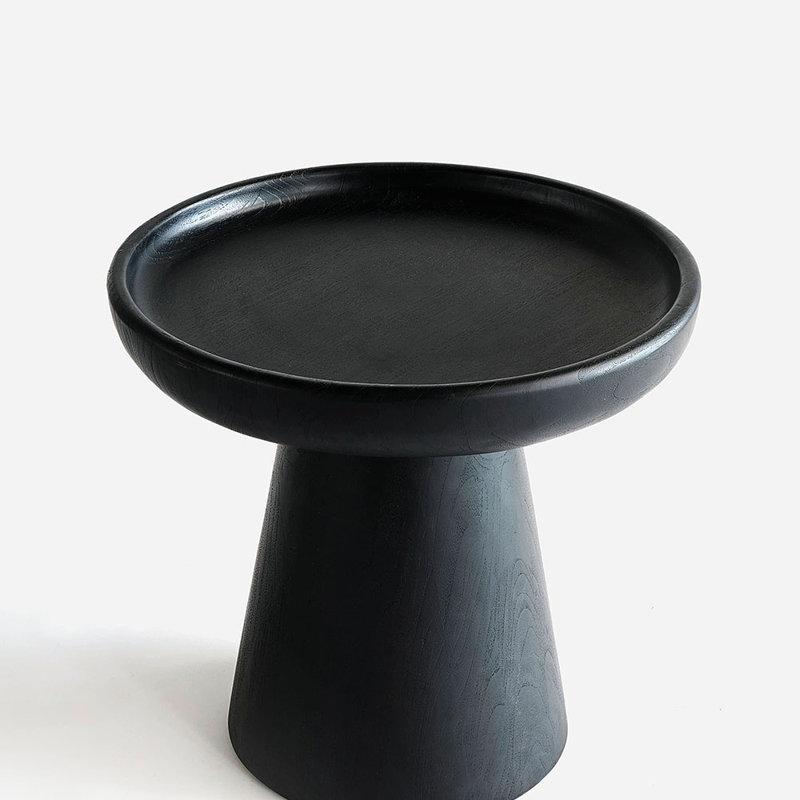 Batea Solid Wood End Table, Charcoal 