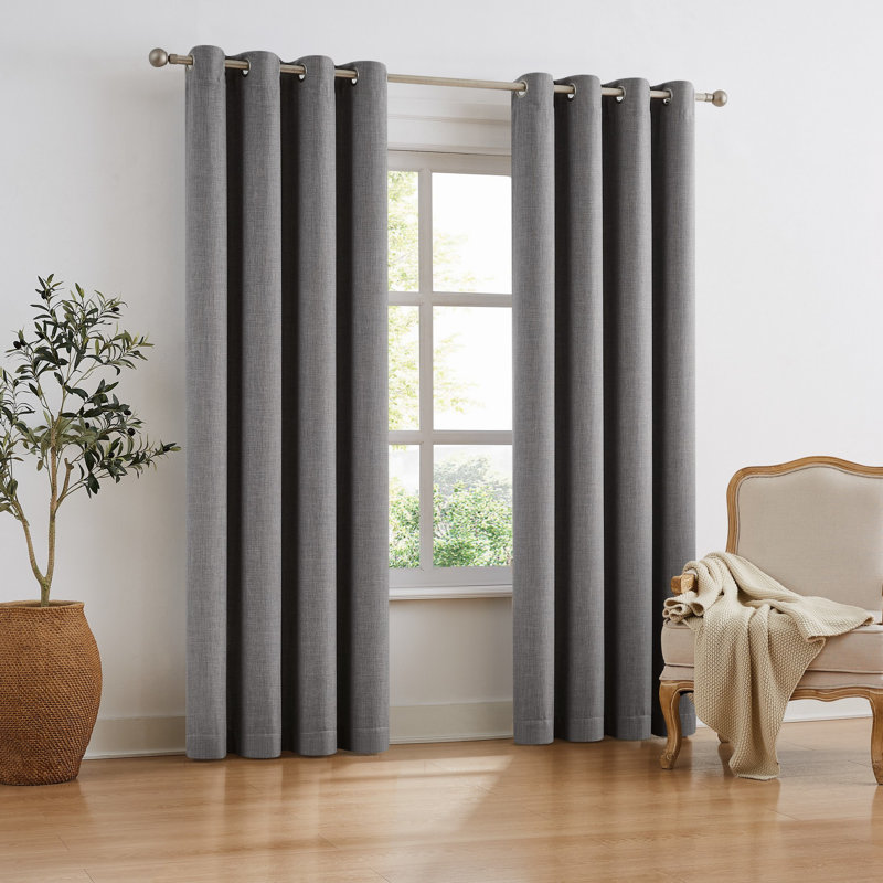 Paire de rideaux occultant avec œillets SUNBARRIER I-SNAP , L 52 po x L 84 po, Gris