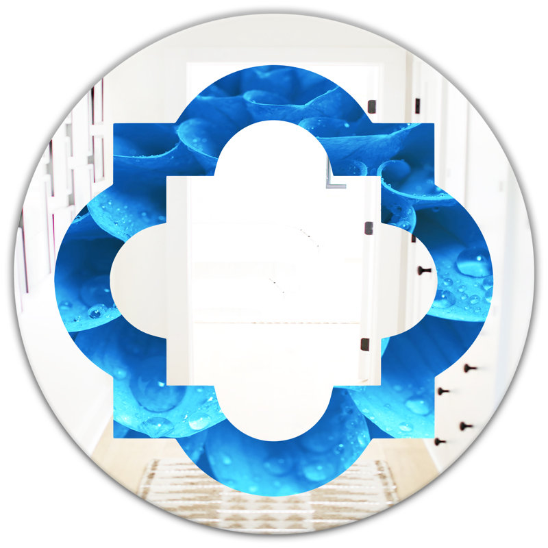 Miroir mural quadrilobe éclectique, H 23,6 po x l 23,6 po