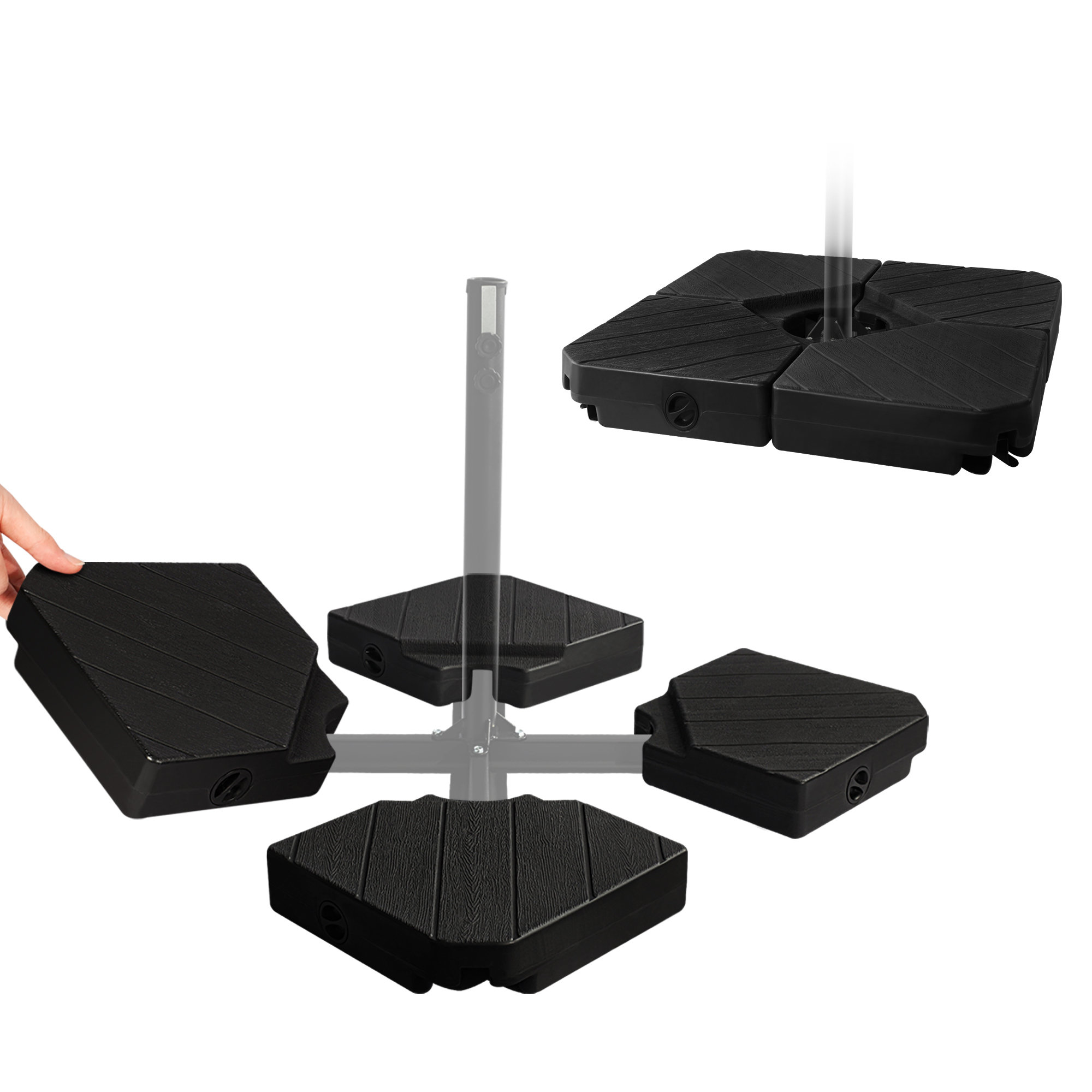 Arlmont & Co. Latefia Plastic Free Standing Umbrella Base HeavyDuty