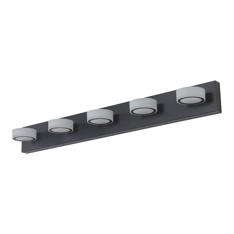 Black Adjustable 5-Light LED Vanity Light with Dome Shade