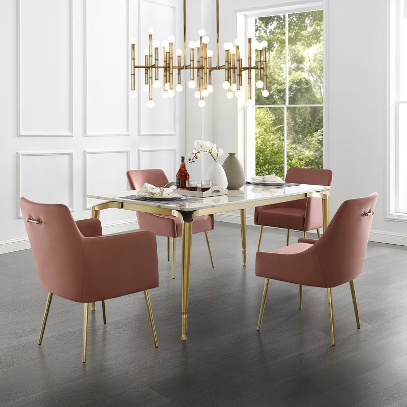 Chaise rembourrée Smollin, Or, Rosé