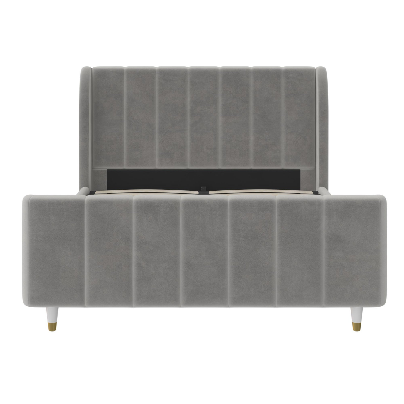 Ricketts Full Upholstered Platform Bed, Gray, Full/Double
