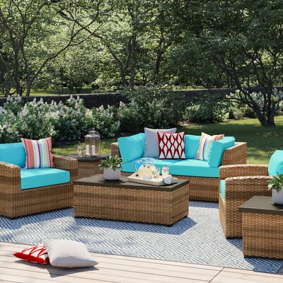 Ambroselli 7 Piece Rattan Sofa Seating Group with Cushions -  Lark Manorâ¢, 3AC4A23C8E974F3D9FE20AE2F66B832E