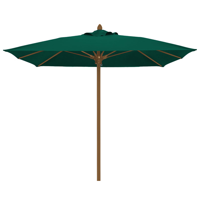Parasol de marché carré 6 pi Prestige, Velours vert forêt, Bronze champagne