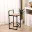 Counter Height Kitchen Chairs   Of 2 , Paper Rope Woven Seat, Metal Frame, Max 220Lbs Weight Capacity, Easy To Install 2 Attractive Stools With Back: & Natural Weave Seat