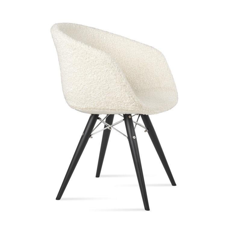 Fauteuil Tribeca, Laine blanc cassé, Noir