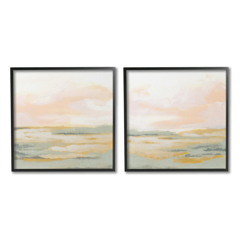 «Sunrise Sky Abstraction Single Photo Frame» par June Erica Vess, 2 pièces sur toile, Giclée encadrée noir minuit