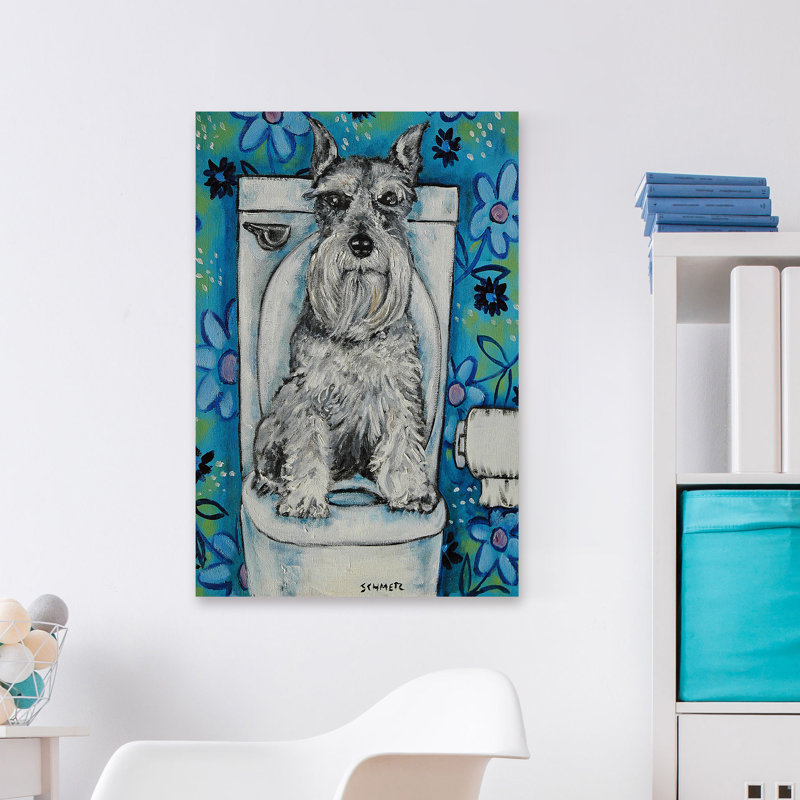 « schnauzer », reproduction d’art sur toile tendue, H 18 po x l 12 po