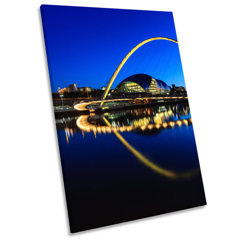 X0606 Newcastle Gateshead Millennium Bridge - Wrapped Canvas Print, 18cm H x 12cm W x 2cm D