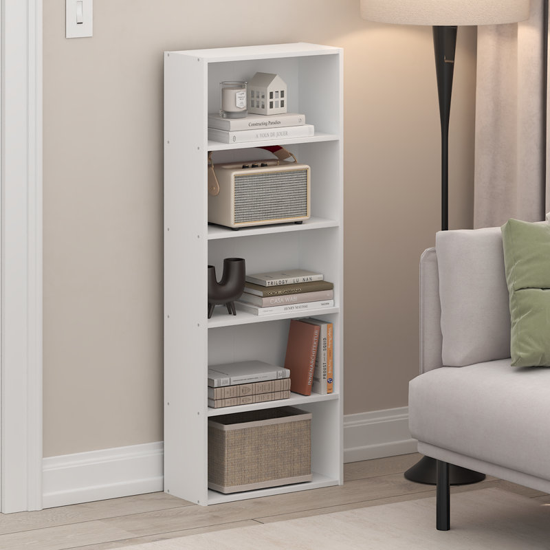 Bibliothèque à 5 niveaux Furinno Basic, (5 tablettes) H 43,66 po x l 16,61 po x P 7,28 po