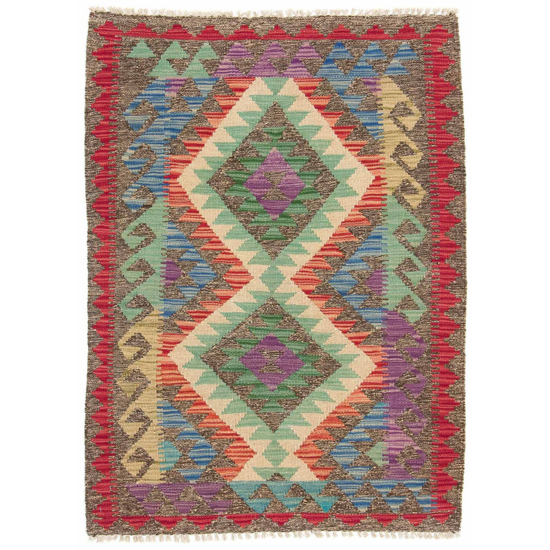 Geometric Wool Hand Woven 86cm X 118cm Area Rug