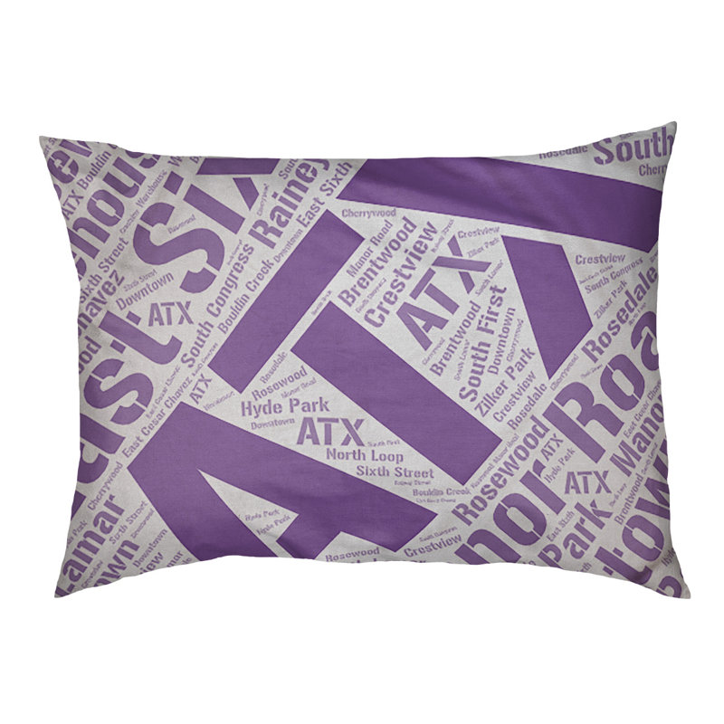 Coussin de chien « districts », Très grand (H 17 po x l 50 po x P 40 po), Mauve, Austin