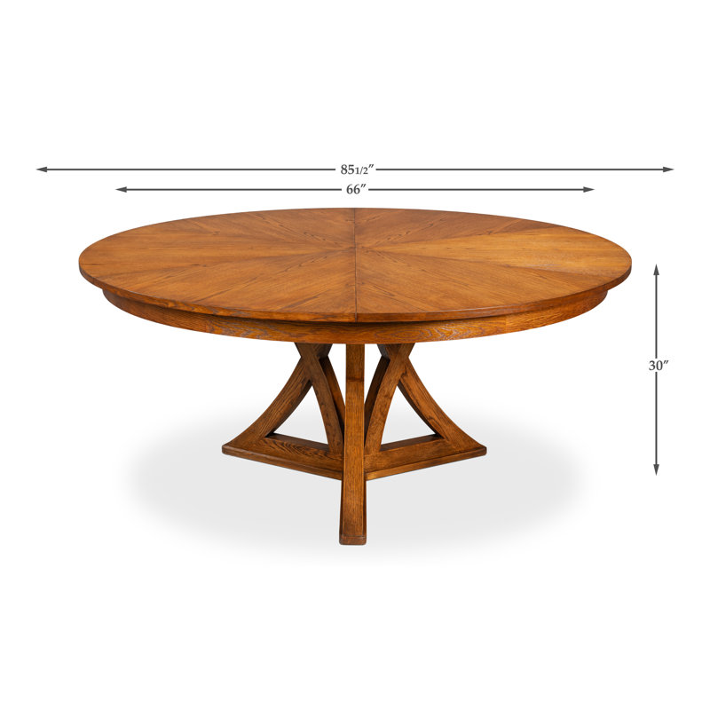 Casual Round Dining Table, Tobacco Brown, 30"H x 66"L x 66"W