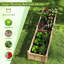 Jardinière en bois surélevée pour jardin rectangulaire avec trous de drainage, naturel