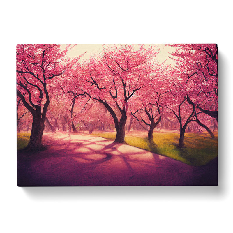 Breathtaking Cherry Blossom Trees - Wrapped Canvas, 35cm H x 50cm W x 3cm D