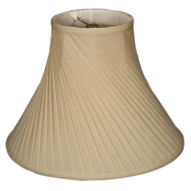 Abat-jour cloche en soie / shantung (araignée), Beige, H 13 po x l 18 po x P 18 po