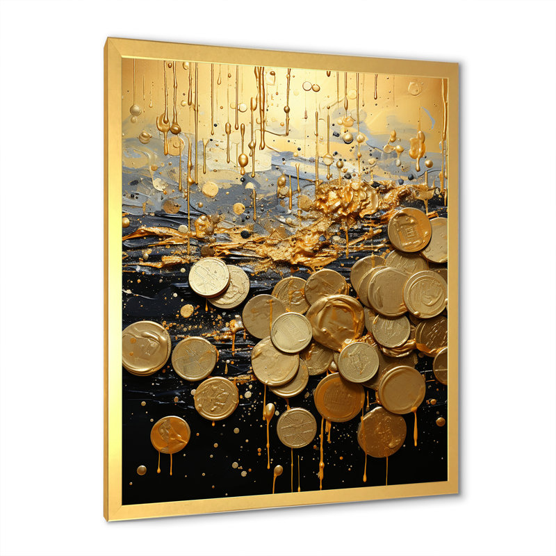«Magic», art abstrait sur toile Popart I, Encadrement doré, H 32 po x l 16 po x P 1 po
