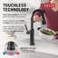 Robinet de cuisine sans contact avec technologie tactile Renaldi, robinet d'évier de cuisine noir mat, robinet de cuisine ProClean, robinet de cuisine rétractable, noir mat