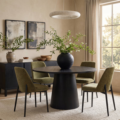 47"–83" Extendable Dining Table Set with Chenille Upholstered Chairs