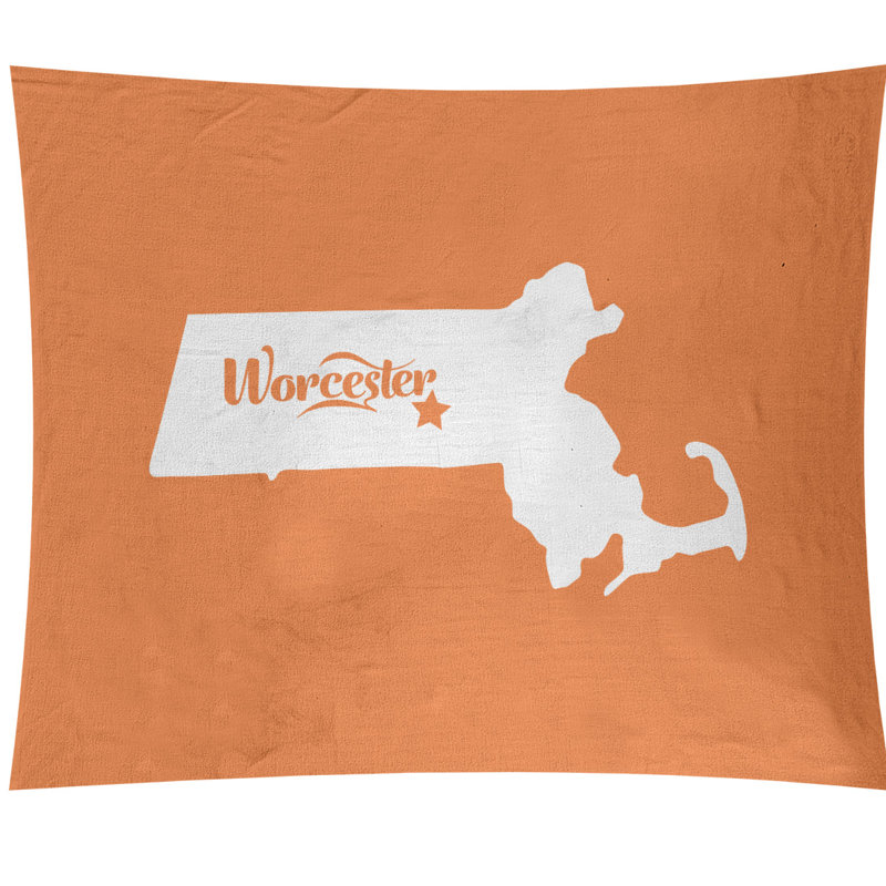 Tapisserie murale Worcester, Massachusetts, H 68 po x l 80 po, Orange