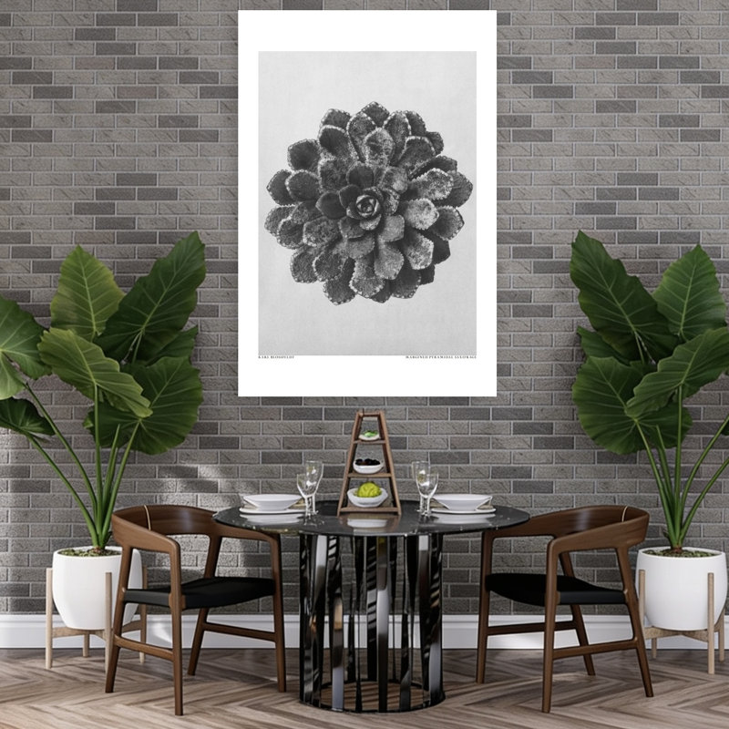 Reproduction d'art mural marbré pyramide saxifrage abstrait rétro rétro, 60" H x 40" W