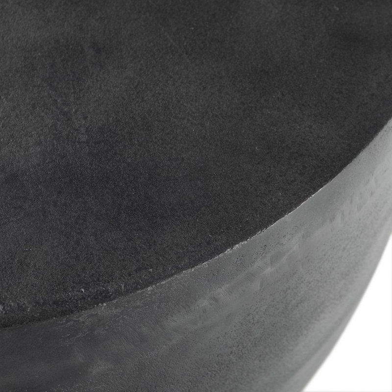 Basil Outdoor Round Side Table, Aged Gray