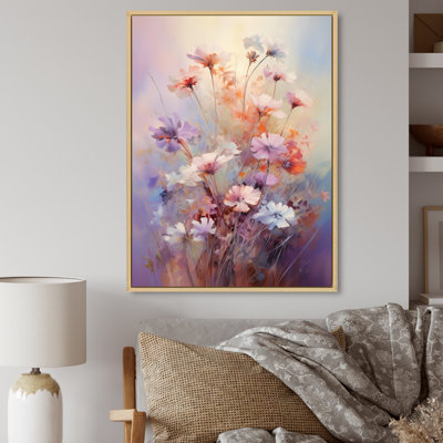 Impression romantique sur toile, "Wildflowers Bouquet Romantic"