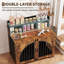 Cage pour chien de 119 cm (47 pouces) avec tablette de rangement ouverte et deux crochets latéraux, structure robuste en fer et bois, table d'appoint pour grands chiens-661481832