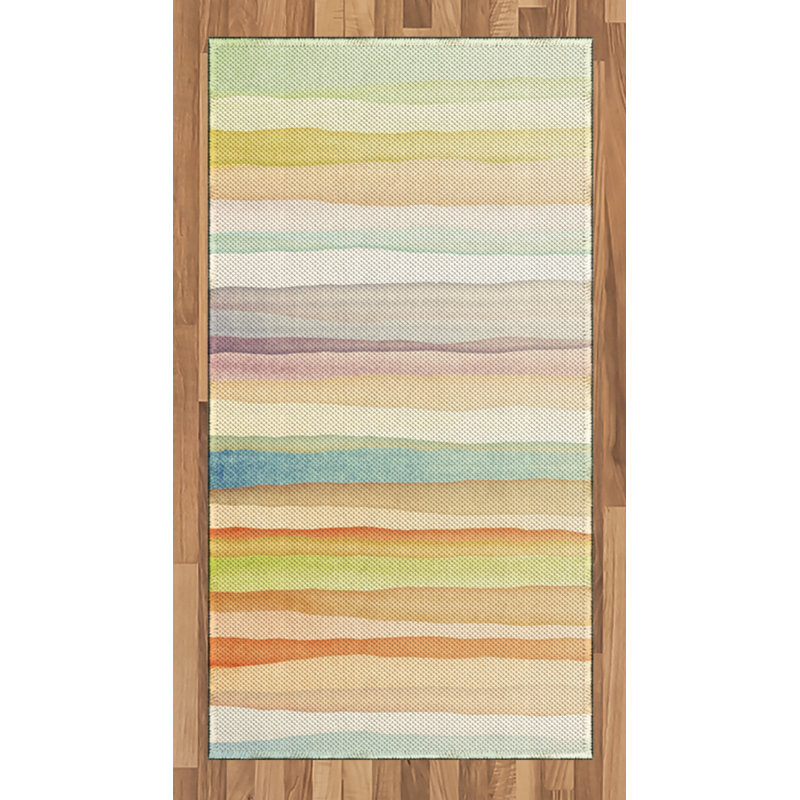 Pastel High Density Long Fiber Poly Threads Decorative Area Rug Carpet, Rectangle 2'7" x 5'