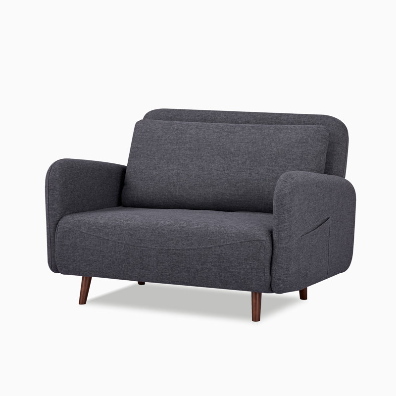 Fauteuil convertible et demi Ashriya, Polyester gris