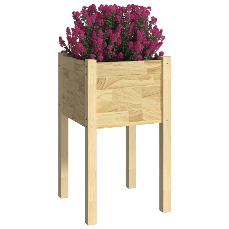 Alastar Wood Elevated Planter, Light Brown, 70cm H x 40cm W x 40cm D