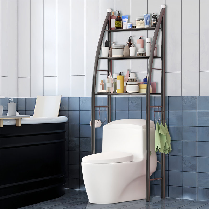 Oldaker Metall Freestanding Over The Toilet Storage, Black