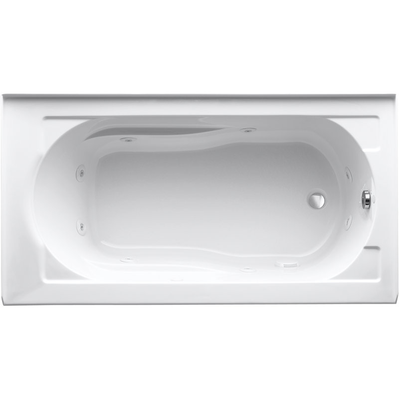 Devonshire Alcove 60" x 32" Whirpool Bathtub, Black, Right