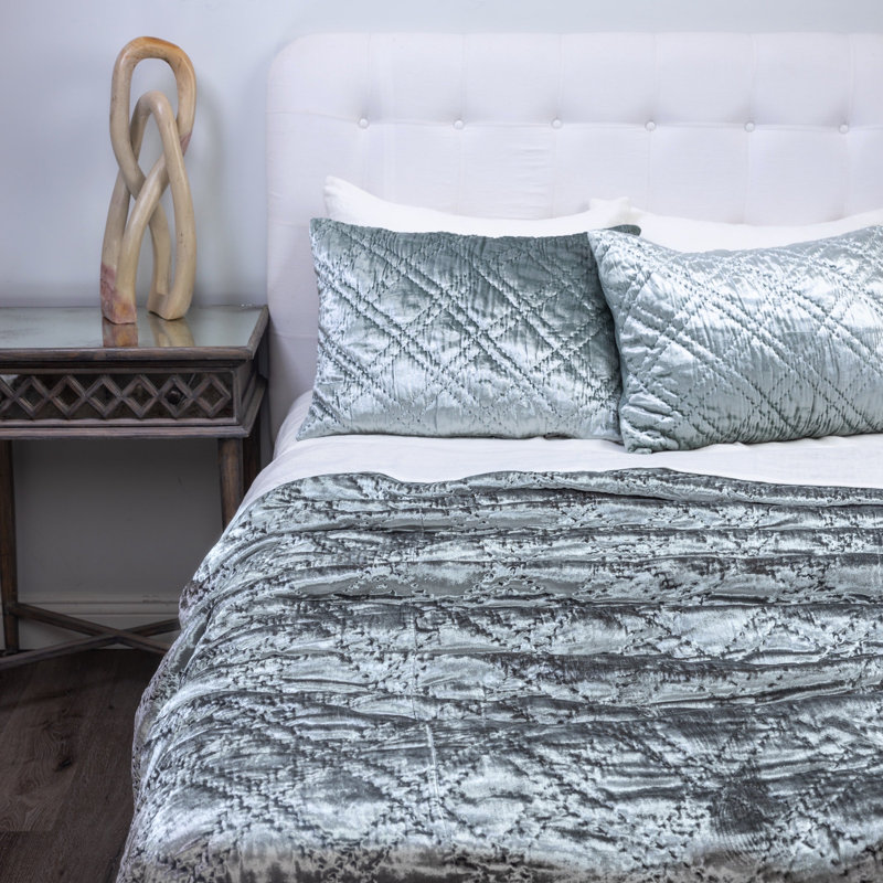 Taie décorative Lowe, céladon, standard, Twin Extra Long Sham, Blue/Silver