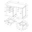 Bureau d'ordinateur portable contemporain - table de travail blanche de 48 pouces avec configuration gauche / droite et cadre