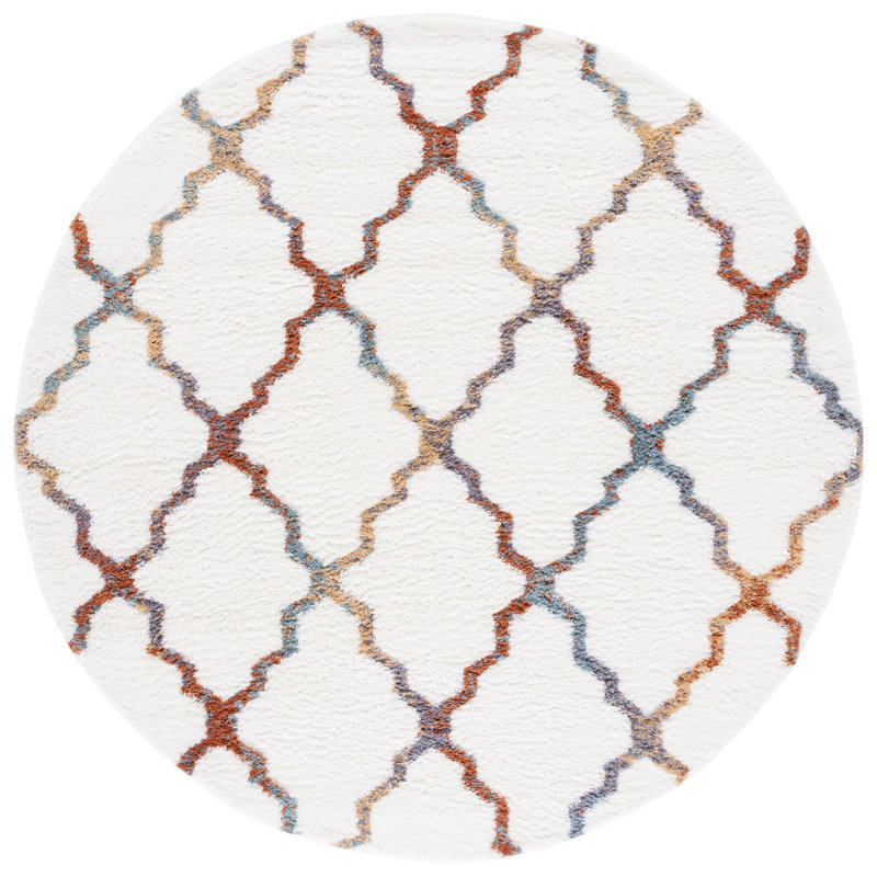 Berber Shag Performance Geometric Rug, Round 7'