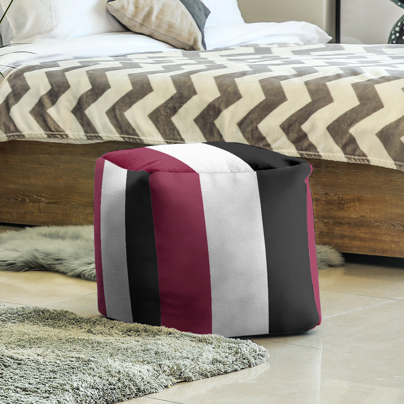 Repose-pieds cubique Tennessee, Marron / blanc / noir, H 13 po x l 13 po x P 13 po
